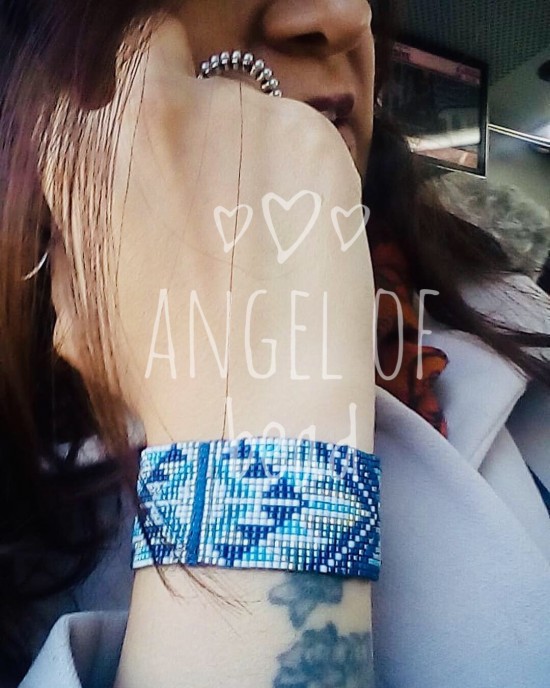 Miyuki Kalın Bileklik-Mavi tonları