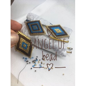 Baklava Miyuki Bileklik-Kahve Altın Rengi