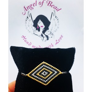 Baklava Miyuki Bileklik-Kahve Altın Rengi