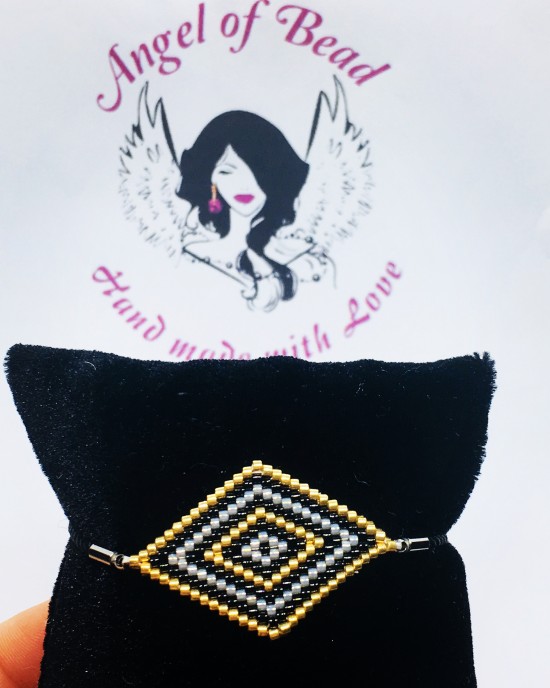 Baklava Miyuki Bileklik-Kahve Altın Rengi