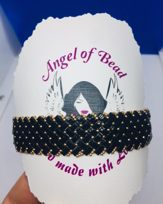 6 Sıra Half Tila Bilezik-Siyah ve Altın Uyumu