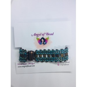 Superduo ve Tila Boncuktan Bileklik-Yeşil Tonlu