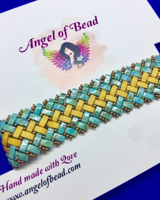 6 Sıra Half Tila Bilezik-Yeşil&Hardal