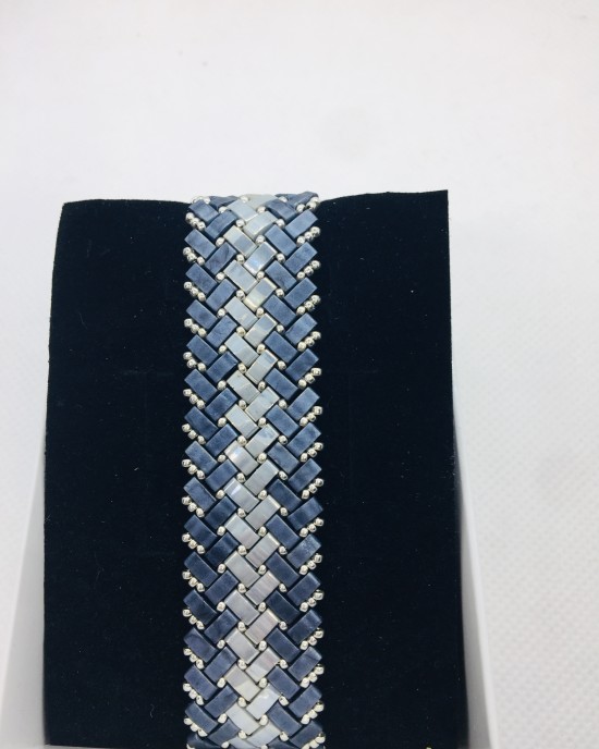 6 Sıra Half Tila Bilezik-gri gümüş