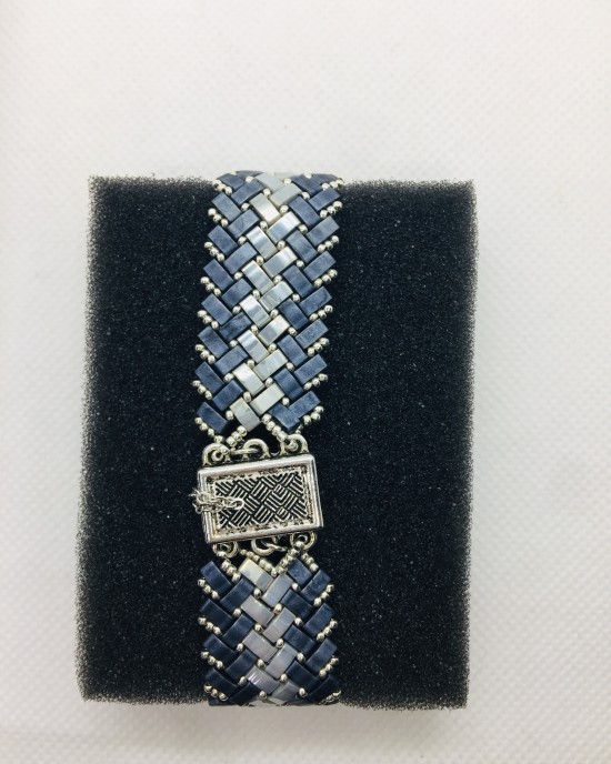 6 Sıra Half Tila Bilezik-gri gümüş