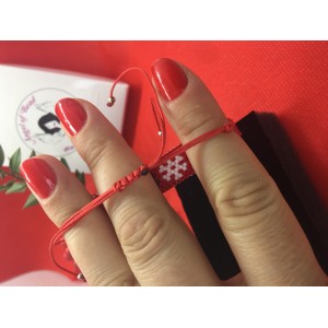 Gümüş Kartanesi Deri Bileklik ve Miyuki Kartaneli Bileklik