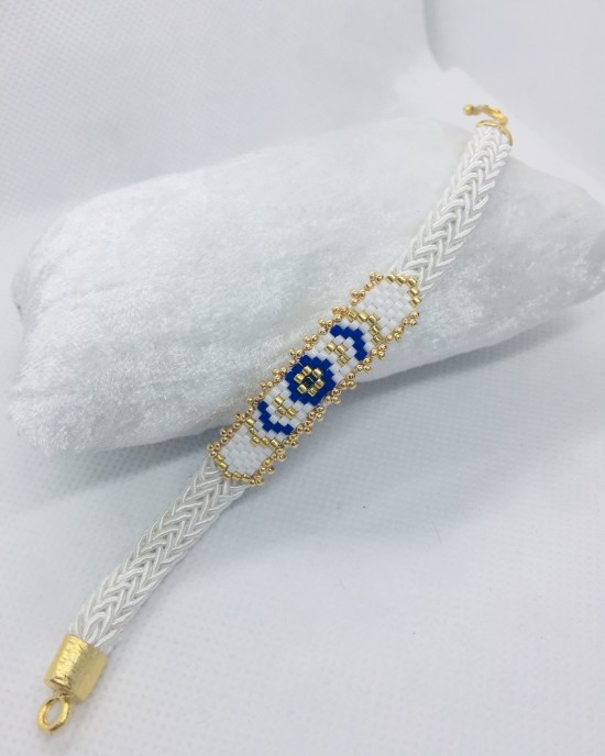 Miyuki Beyaz Nazar Bilekliği