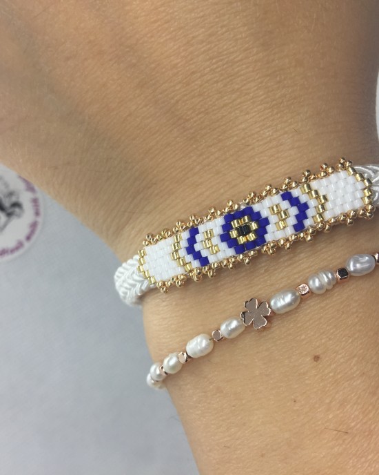 Miyuki Beyaz Nazar Bilekliği