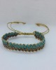 Half Tila 4 Sıra Bileklik-Bakır&Yeşil