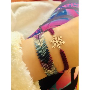 Gümüş kartanesi makrame bileklik