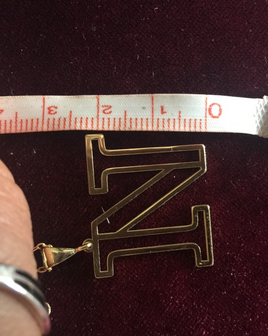 Gümüş büyük boy harf kolye