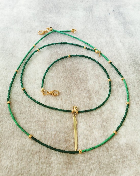 Gümüş elif harfli iki sıra kolye