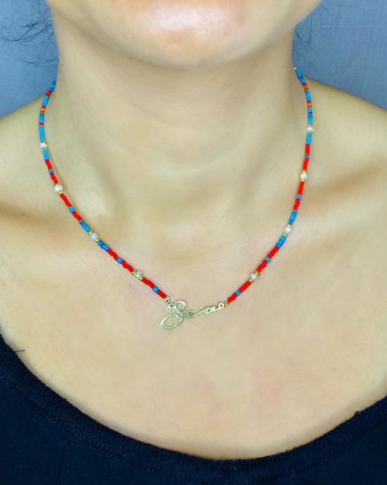 Sev- Gümüş ve İncili Kolye