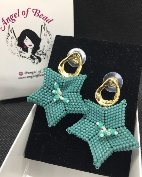 Yıldız çiçeği miyuki üç boyutlu küpe